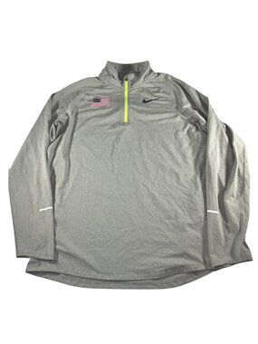 Nike Dri-Fit Mens Olympics Team USA Gray Quarter Zip Pullover Size Large